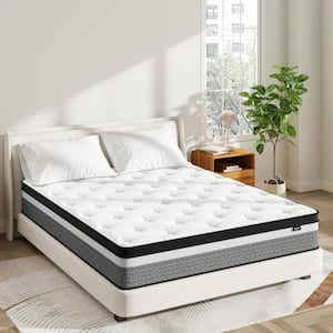 Twin Medium Firm Hybrid 10 in. Memory Foam and Pocket Spring Pillow Top Bed in a Box Mattress