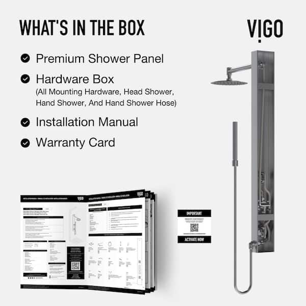 VIGO Gardenia 39 in. H x 4 in. W 2-Jet Shower Panel System with