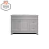 Sedgewood 48-1/2 in. Configurable Bath Vanity in Dove Gray with Solid Surface Top in Arctic with White Sink