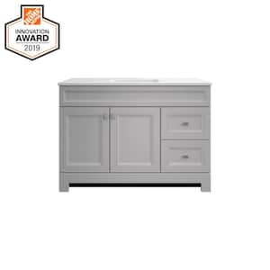 Sedgewood 48.5 in. W x 18.75 in. D x 34.375 in. H Single Sink Bath Vanity in Dove Gray with Arctic Solid Surface Top