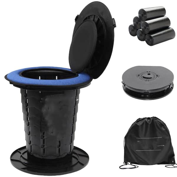 Non-electric Waterless Composting Toilet System Portable Retractable Adjustable Height Lightweight with Cushion