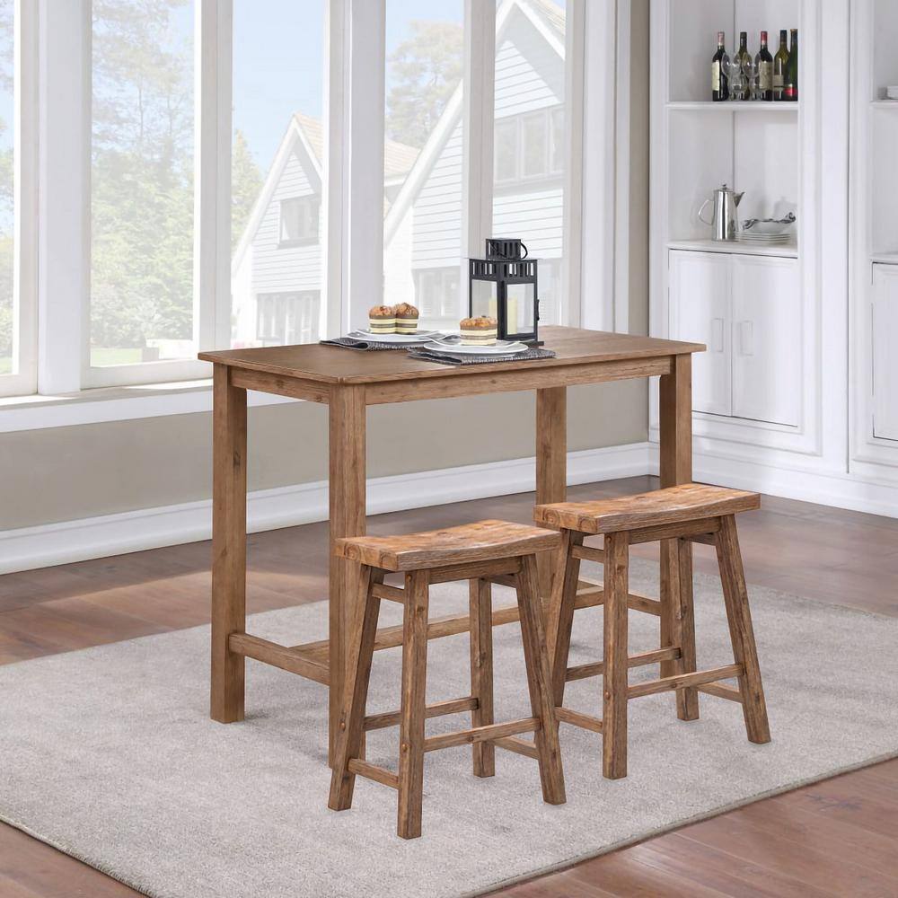 Sonoma 24" Barnwood Wire-Brush Backless Saddle Counter Stool