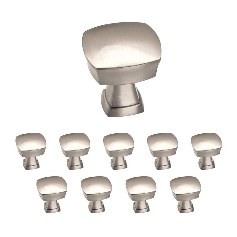 Satin Nickel Brushed Square Cabinet Knob 10-Pack