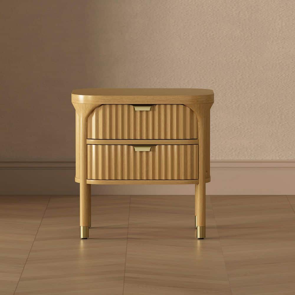 Park Contemporary Natural 2-Drawer 24 in. W Nightstand