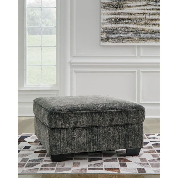 Lonoke Gray Polyester Square Accent Oversized Ottoman