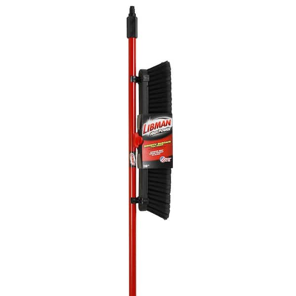18 in. High Power  Smooth Surface Push Broom with 60 in. Steel Handle (4-Pack)