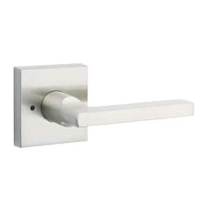 Privacy Left Hand Square Lever Contemporary Square Rose with 6AL Latch Dual Strike Satin Nickel Finish