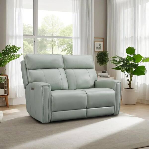 Ellesophas Eve 59 in. Genuine Leather Dual Power Reclining