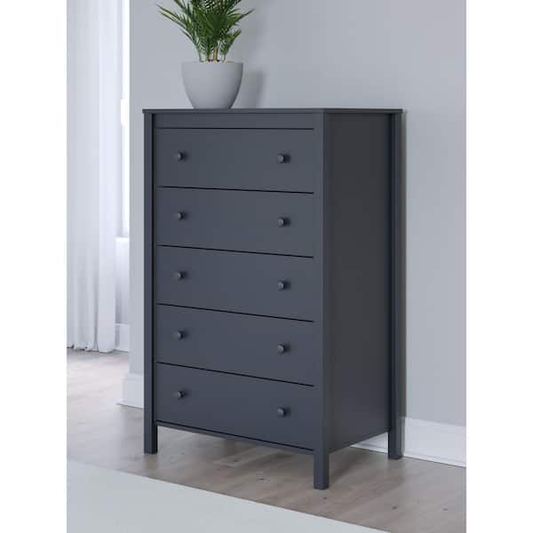 Signature DESIGN BY ASHLEY Simmenfort Blue 5 Drawers 31 in. Chest of Drawers