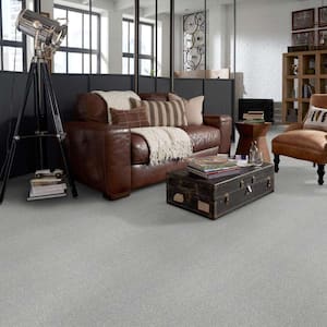 Karma II - London Fog - Gray 50.5 oz. Nylon Texture Installed Carpet