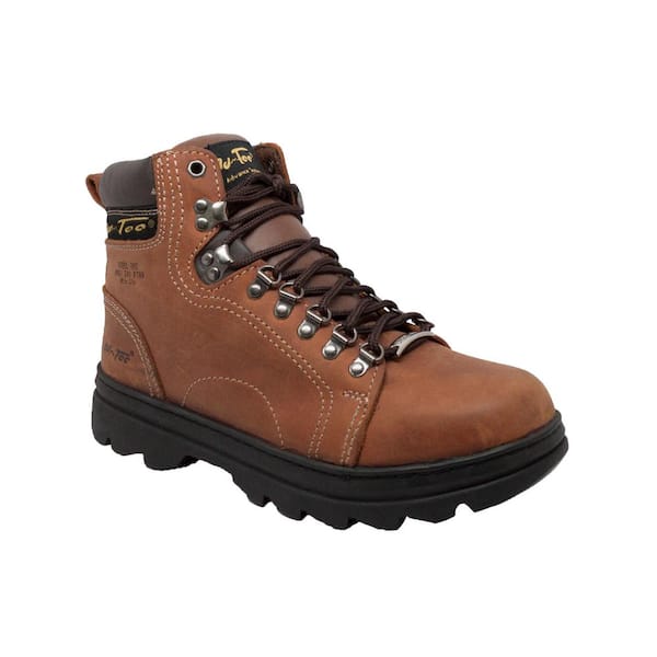 AdTec Men's Crazy Horse Hiker Work Boots - Steel Toe - Brown Size 8.5(M)