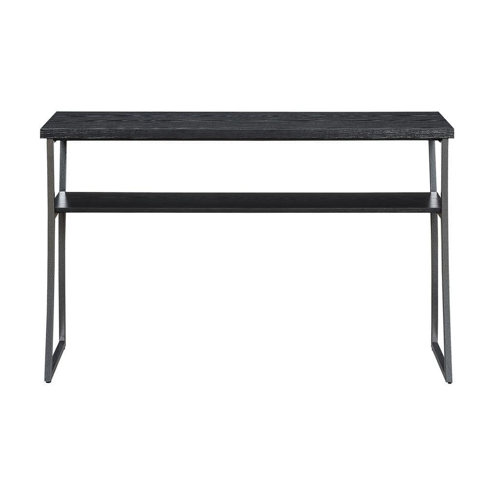 X-Calibur Black Woodgrain Console Table with Storage