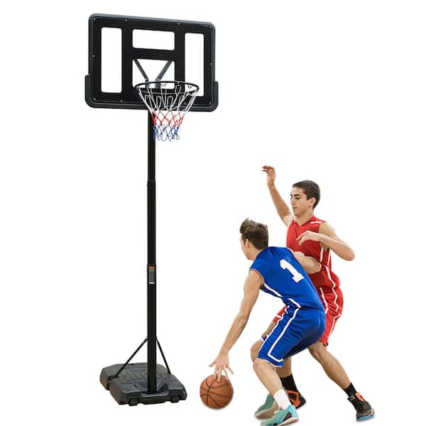 Huluwat 6.6 ft. to 10 ft. H Adjustment Portable Poolside Basketball Hoop Goal 44 in. Backboard, with Stable Base and Wheels