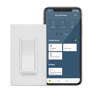 Decora Smart No-Neutral 15 Amp Rocker Light Switch, Requires MLWSB Wi-Fi Bridge, White