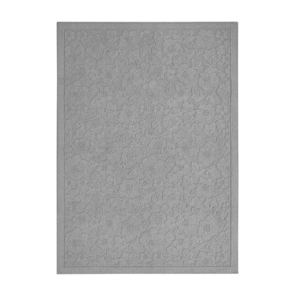 Rosemoor Grey 5 ft. X 7 ft. Floral Machine Washable Area Rug price history on PriceWatchPro