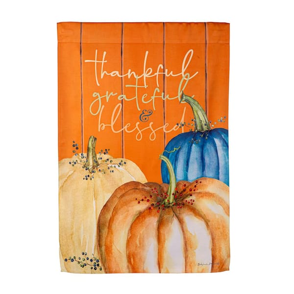 Evergreen Enterprises 2 ft. x 3-1/2 ft. Thankful, Grateful, and Blessed Suede House Flags