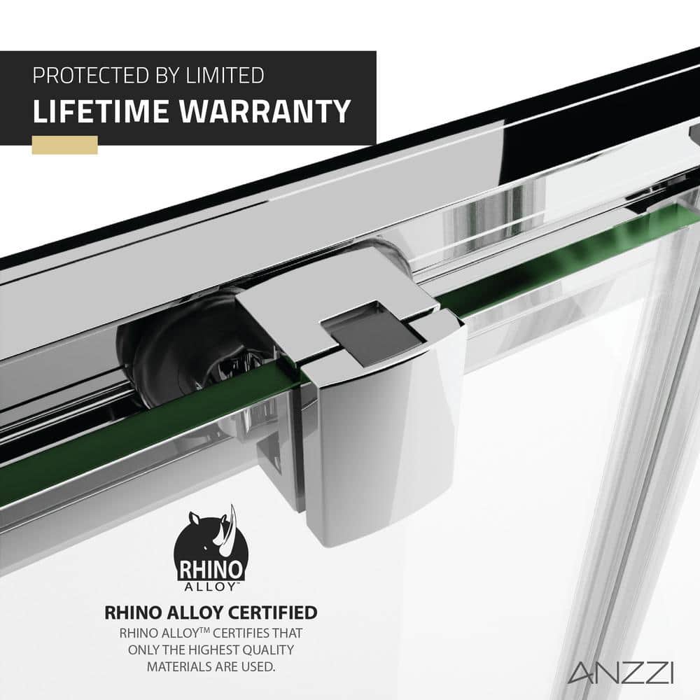 ANZZI 70'' x 60'' Polished Chrome Framed Sliding Shower Door