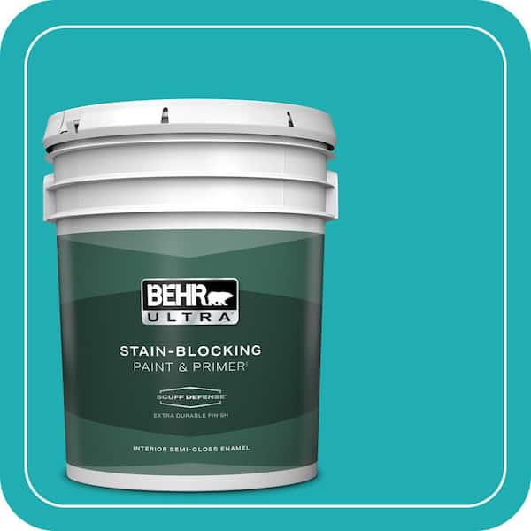 BEHR ULTRA 5 gal. Home Decorators Collection #HDC-SP16-06 Larkspur Blue Extra Durable Semi-Gloss Enamel Interior Paint & Primer