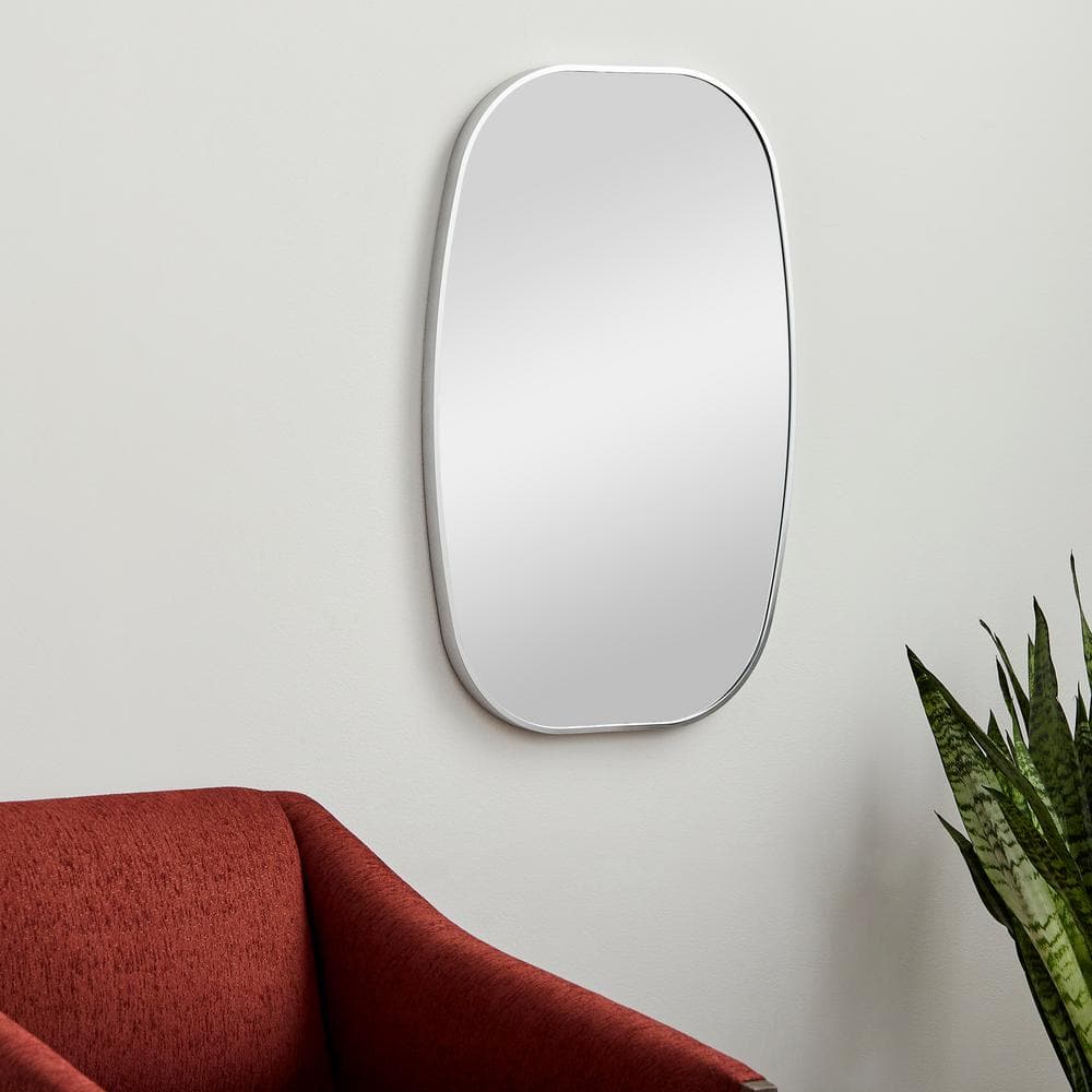 Surya Aranya Modern Rectangle Mirror With Silver Finish RAY037-2435