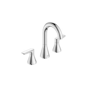 Aspirations 8 in. Widespread 2-Handle Bathroom Faucet with Drain Polished Chrome