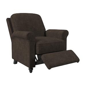 Chocolate Brown Chenille Push Back Recliner Chair