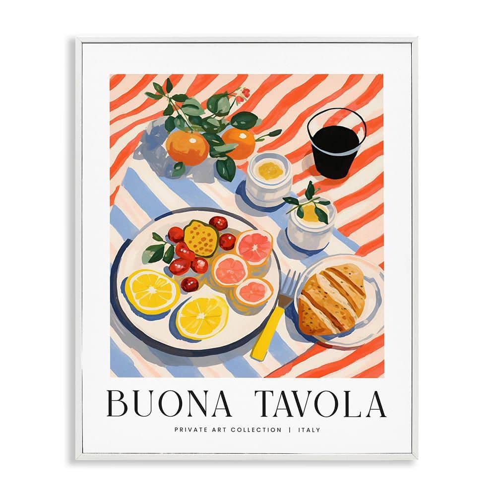 Classic Italian Fruit Plate by Lettered and Lined 1-Piece White Framed Food Giclee Art Print 30 in. x 24 in. price history on PriceWatchPro
