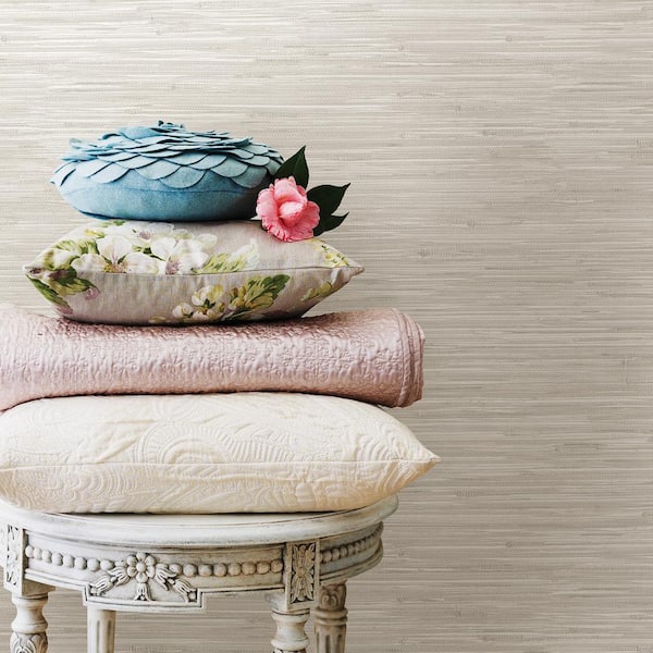 Cream Grassweave Vinyl Peel & Stick Wallpaper Roll (Covers 30.75 Sq. Ft.)