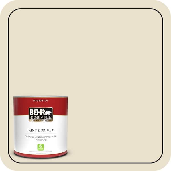 BEHR PREMIUM PLUS 1 qt. #760C-2 Country Beige Flat Low Odor Interior Paint & Primer