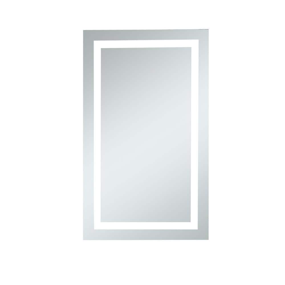 Timeless Home 24 in. W x 40 in. H Rectangle Frameless Glossy White LED Mirr