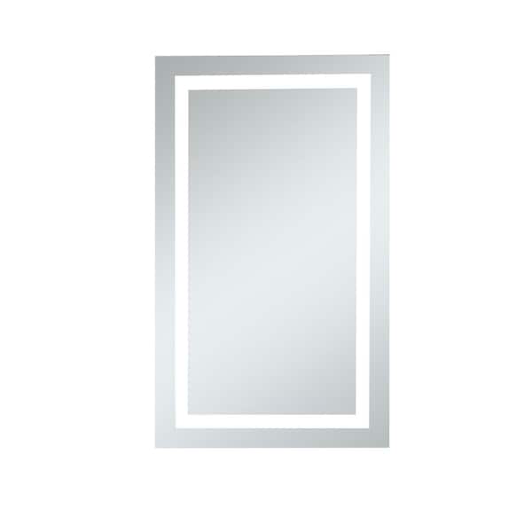 Unbranded Timeless Home 24 in. W x 40 in. H Rectangle Frameless Glossy White LED Mirror