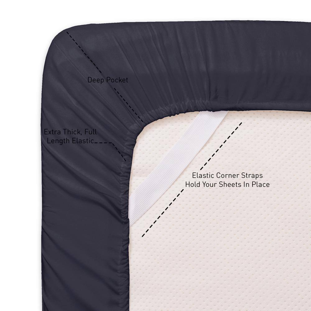 Navy Queen Ultra Soft Microfiber 4-Piece Sheet Set
