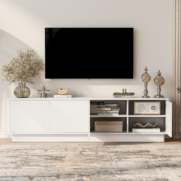 Harper & Bright Designs Modern White 20.4 in. H LED Storage