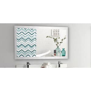 30 in. W x 65 in. H Framed Rectangular Bathroom Vanity Mirror in Silver