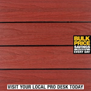 UltraShield Naturale 1 ft. x 1 ft. Quick Deck Outdoor Composite Deck Tile in Swedish Red (10 sq. ft. Per Box)