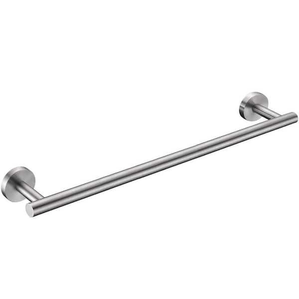 24 in. Wall Mounted Stainless Steel Bathroom Towel Holder, Bath Towel Bar in Brushed Nickel, Single Towel Rack Rod