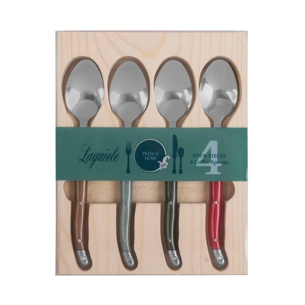 French Home Set of 4 Laguiole Stainless-Steel Coffee Spoons