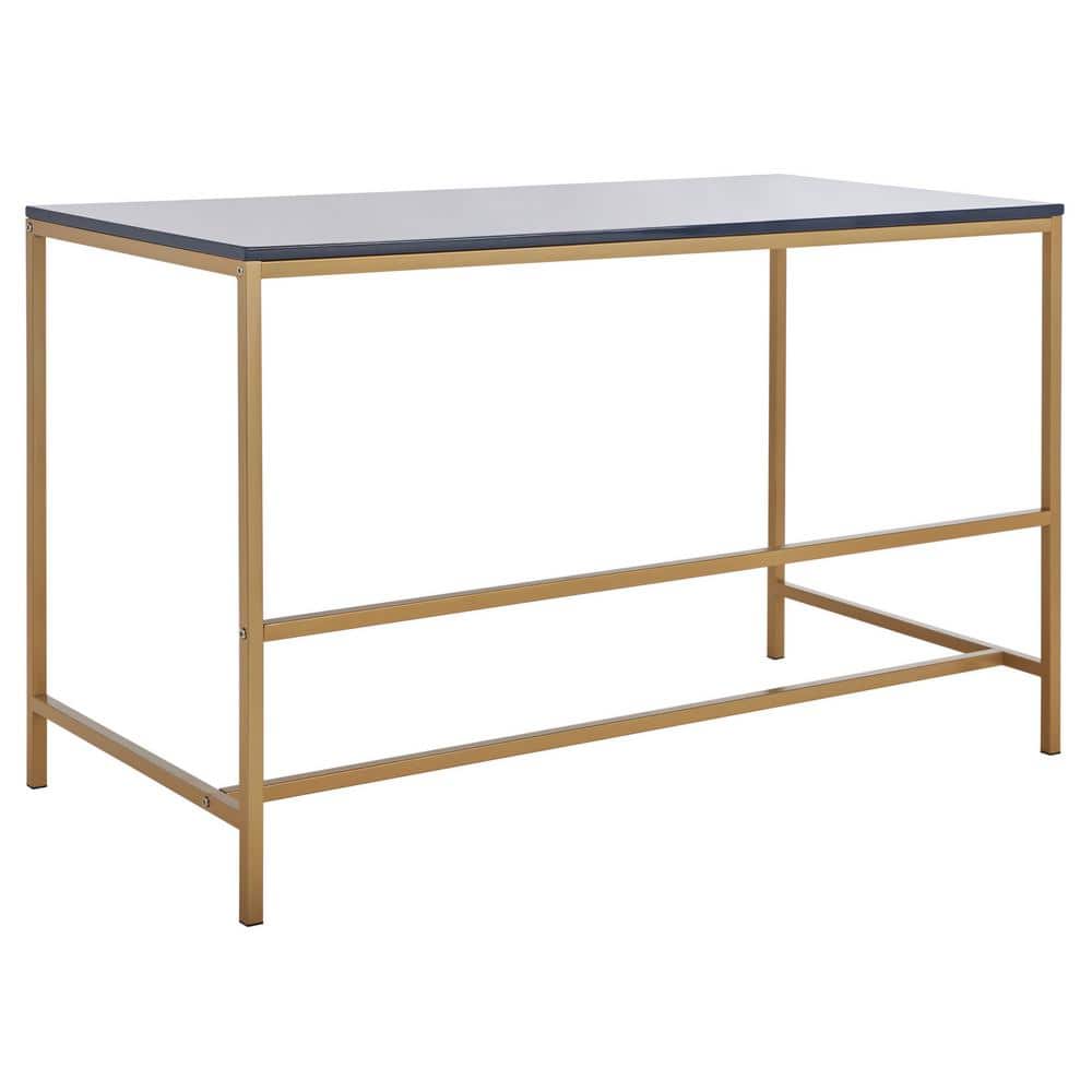 Nova Navy and Gold Wood Writing Desk