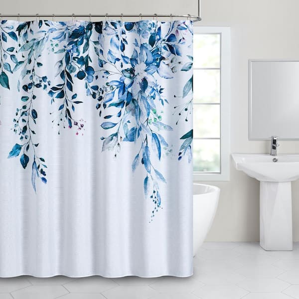 Dainty Home Whisper 3D Textured Weave Shower Curtain 70” x 72” Water-Resistant Washable Polyester Bath Curtain