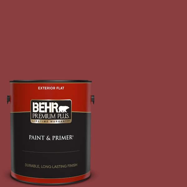 BEHR PREMIUM PLUS 1 gal. Home Decorators Collection #HDC-WR14-11 Cranberry Tart Flat Exterior Paint & Primer