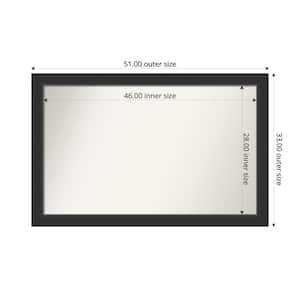 Corvino Black 51 in. x 33 in. Custom Non-Beveled Wood Framed Bathroom Vanity Wall Mirror