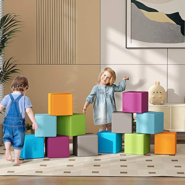 Multicolor 12-Piece Soft Play Blocks Soft Foam Toy Building