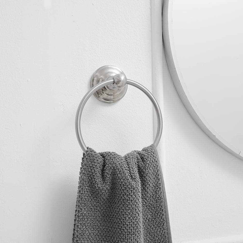 Brushed Nickel Wall Mounted Circular Towel Ring