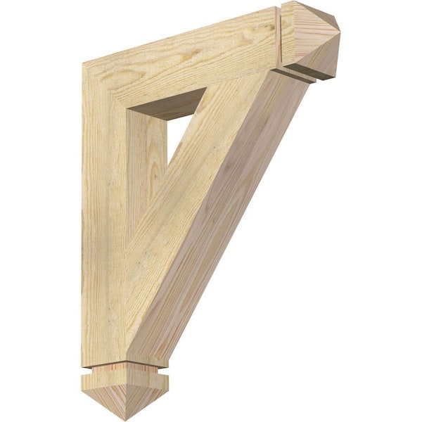 Ekena Millwork 4 in. x 24 in. x 20 in. Douglas Fir Traditional Arts and Crafts Rough Sawn Bracket