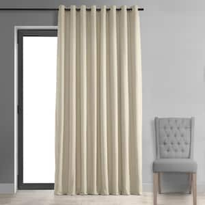 Extra Wide Signature Ecru Velvet Blackout Curtain - 100 in. W x 108 in. L Grommet Curtains Single Panel