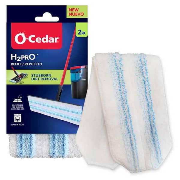 H2prO 15 in. Flat Mop Microfiber Mop Head Replacement (2-Pack)