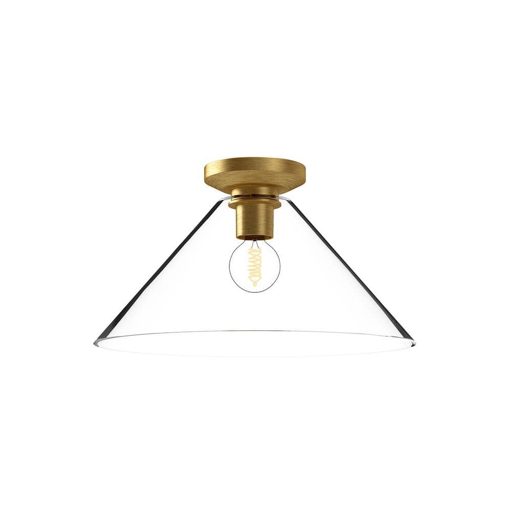 Salem Matte Black and Brushed Gold Crystal Flush Mount