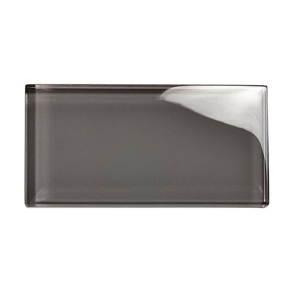 Modern Design Styles Design Pebble Gray Subway 3 in. x 6 in. x 8 mm. Glossy Glass Wall Pool Tile Sample price history on PriceWatchPro