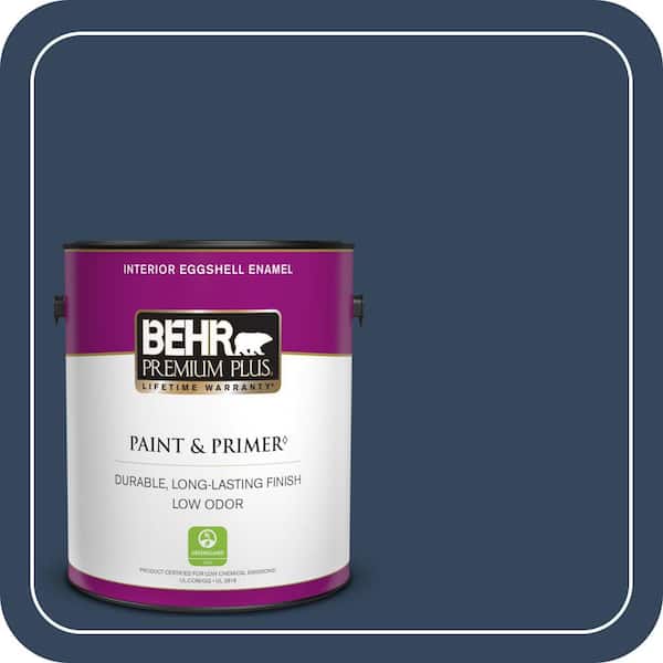 BEHR PREMIUM PLUS 1 gal. #MQ5-54 Compass Blue Eggshell Enamel Low Odor Interior Paint & Primer