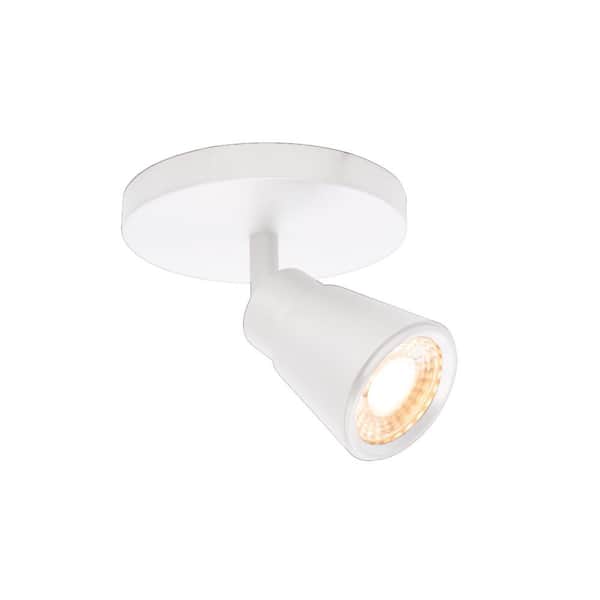 WAC LIMITED Solo 5 in. White Integrated LED Monopoint Ceiling and Wall Mount Hardwired Track Lighting Kit with 1-Track Head