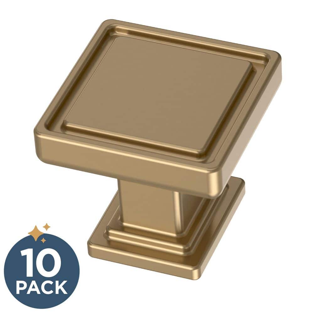 Recessed Square 1 in. (25 mm) Champagne Bronze Square Cabinet Knobs (10-Pack) price history on PriceWatchPro